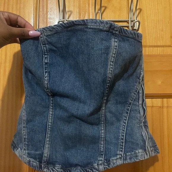 Zara corset style denim top - Picture 2 of 6
